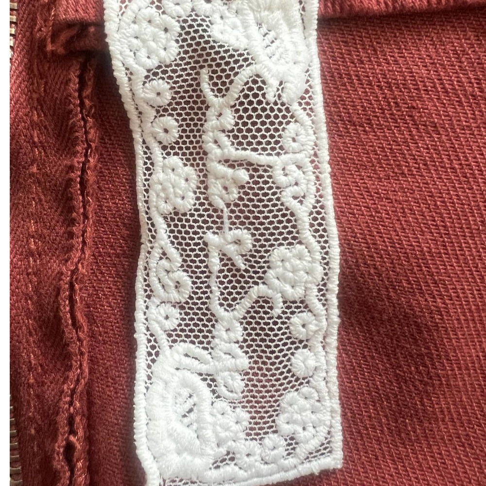 NWT Sadie & Sage Burgundy Denim Mini Skirt - Picture 4 of 9